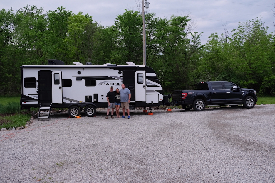 Picture of me, Aunt Janet, and Uncle Bill in front of my rig