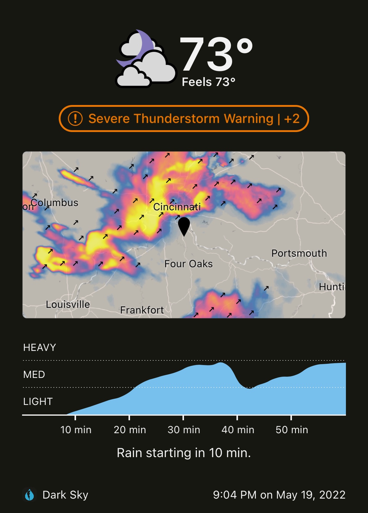 Picture of severe weather passing through