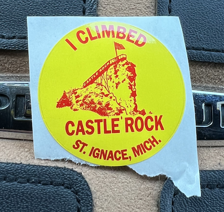 Sticker that says &ldquo;I climbed Castle Rock St. Ignace, Mich.&rdquo;