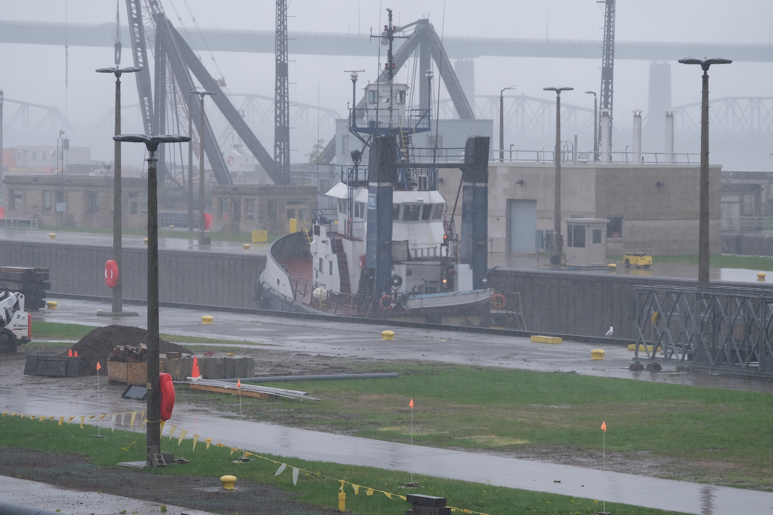 Soo Locks Lifting Boat Low Mid