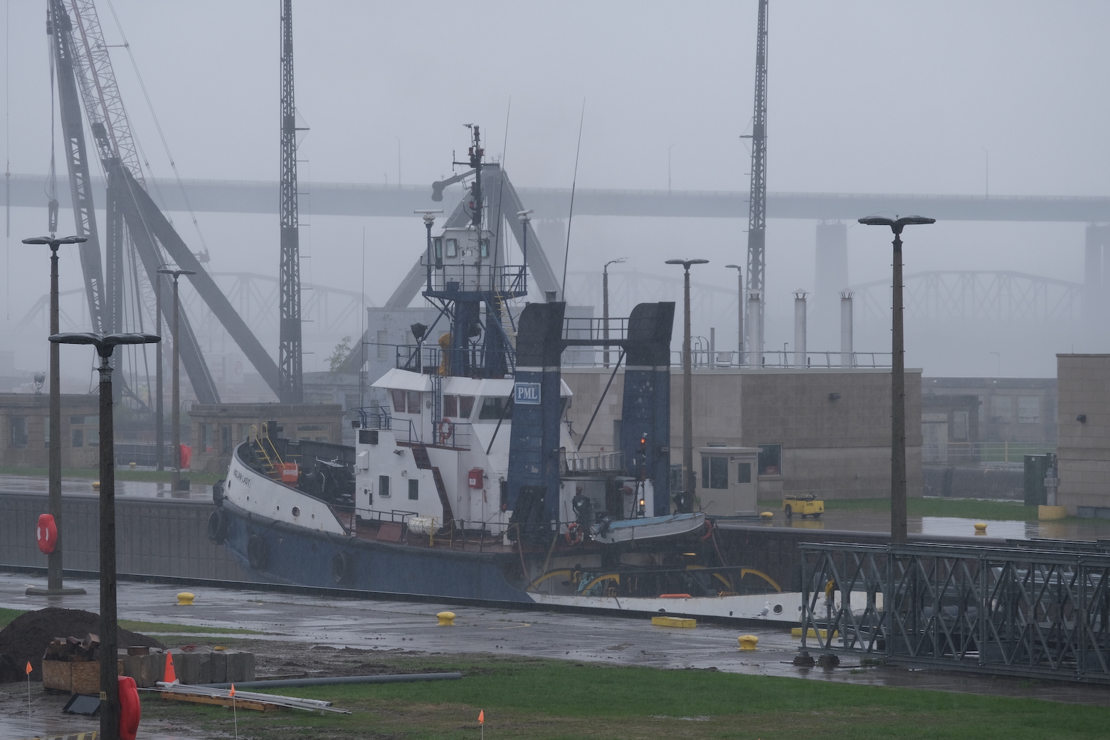 Soo Locks Lifting Boat High Mid
