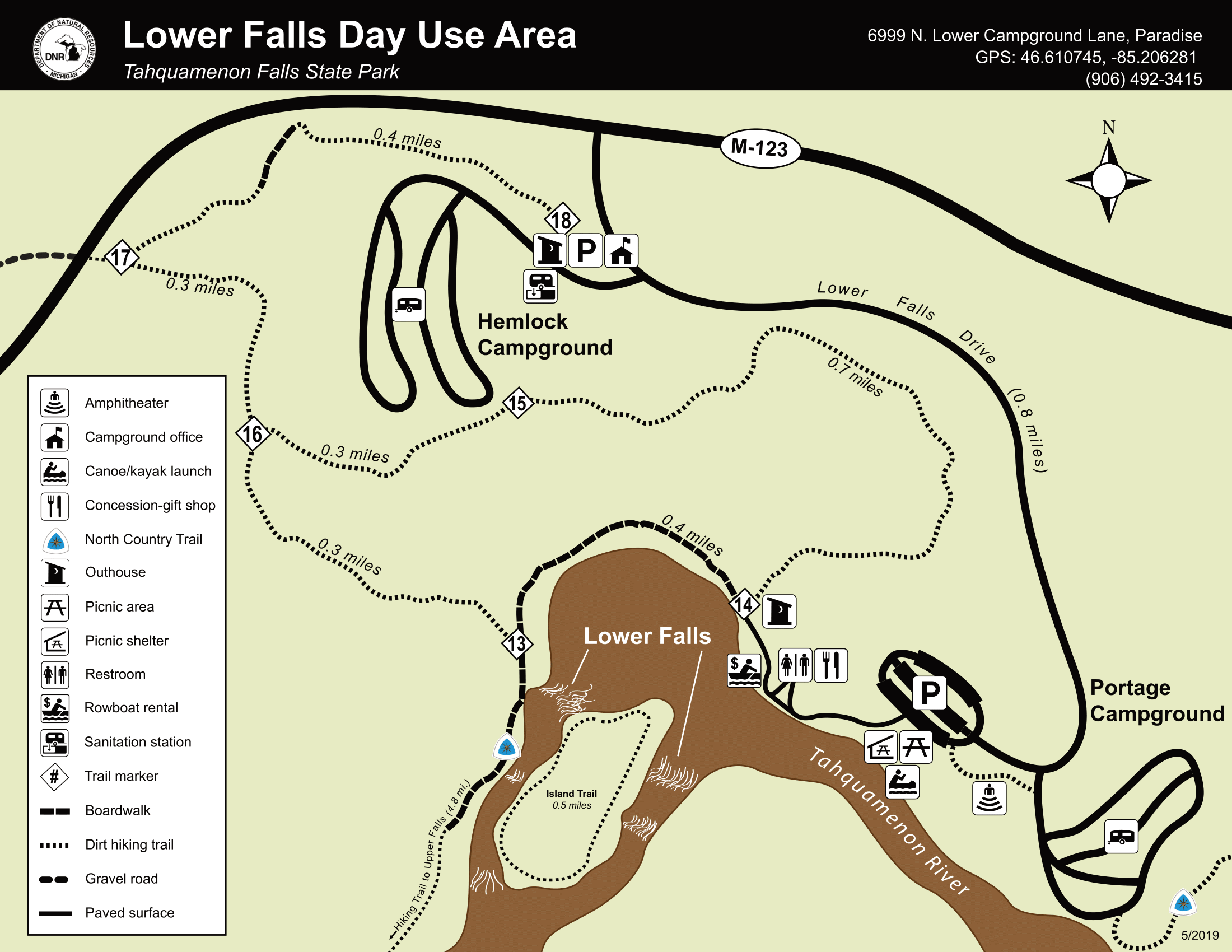 Map of Lower Tahquamenon Falls Day Use