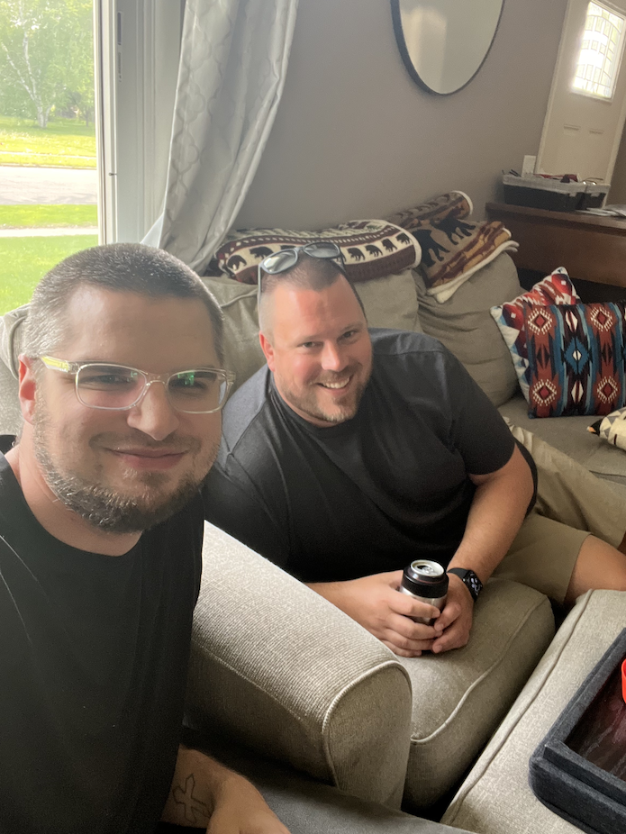 Matt and I at his house