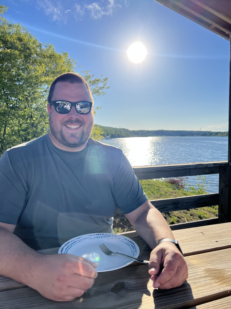 Jason ready for dinner