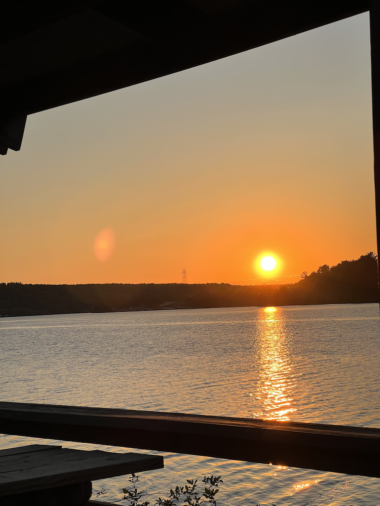 Sunset from porch of camp site