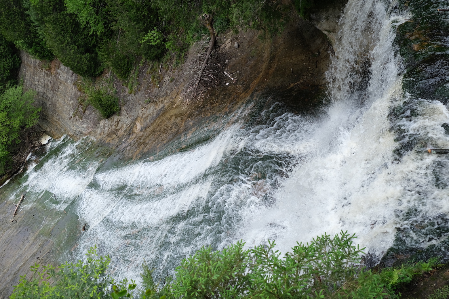 Looking down Laughing Whitefish Falls