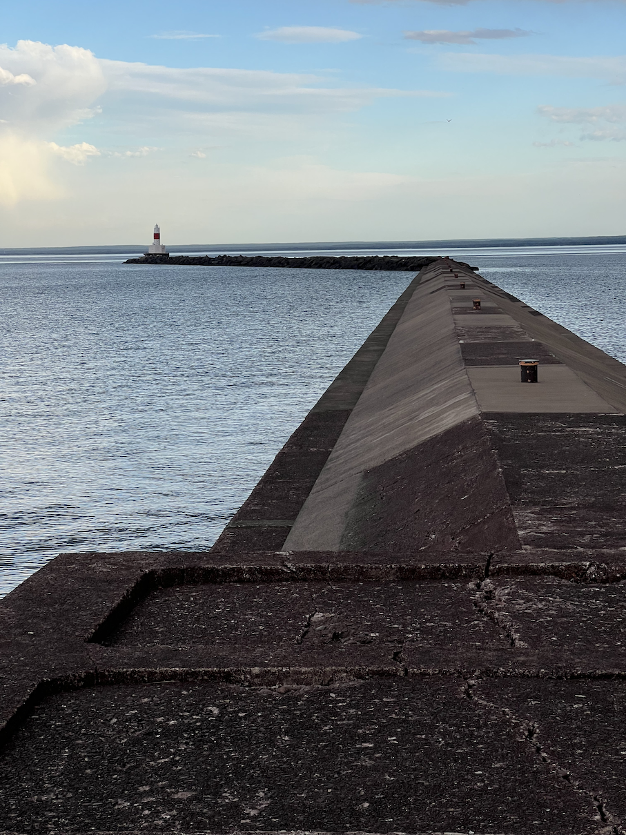 Presque Isle Harbor Breakwater Light at end of break wall