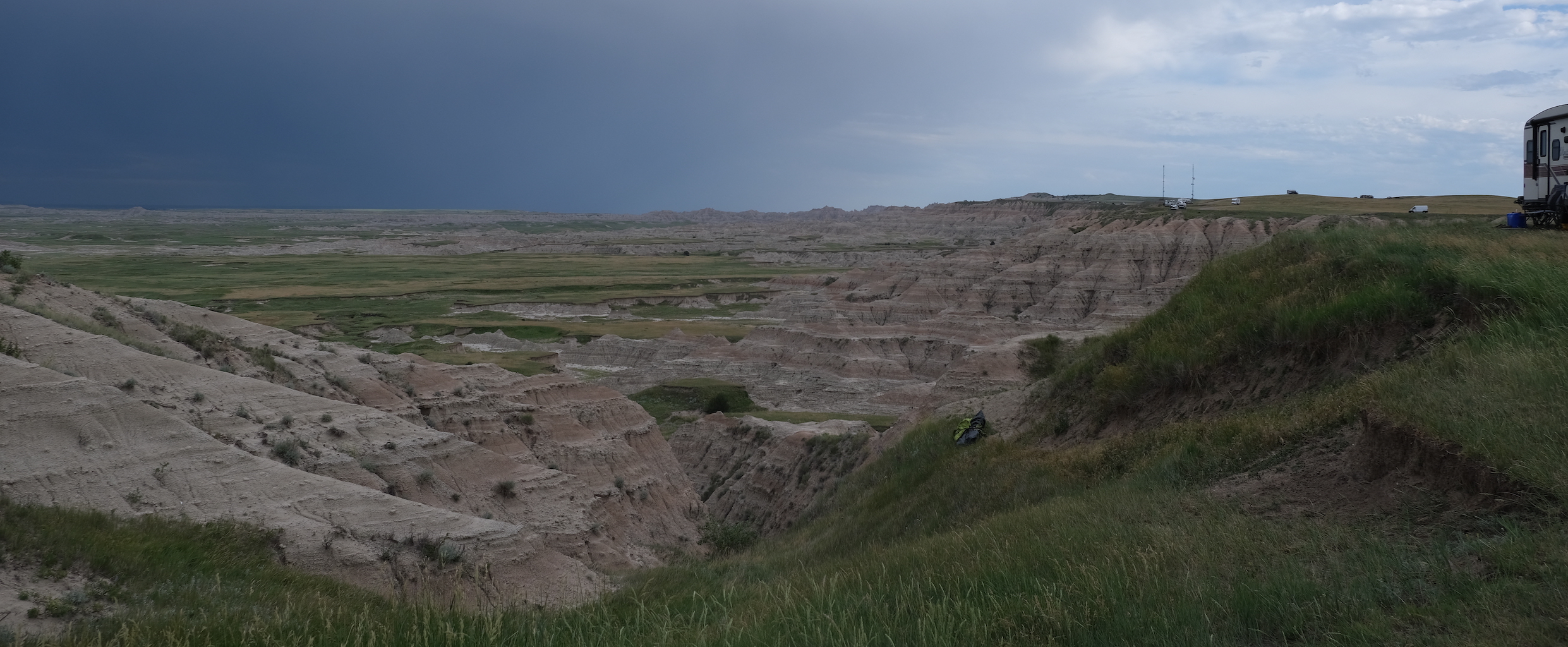 Boondocking site overlooking the Badlands