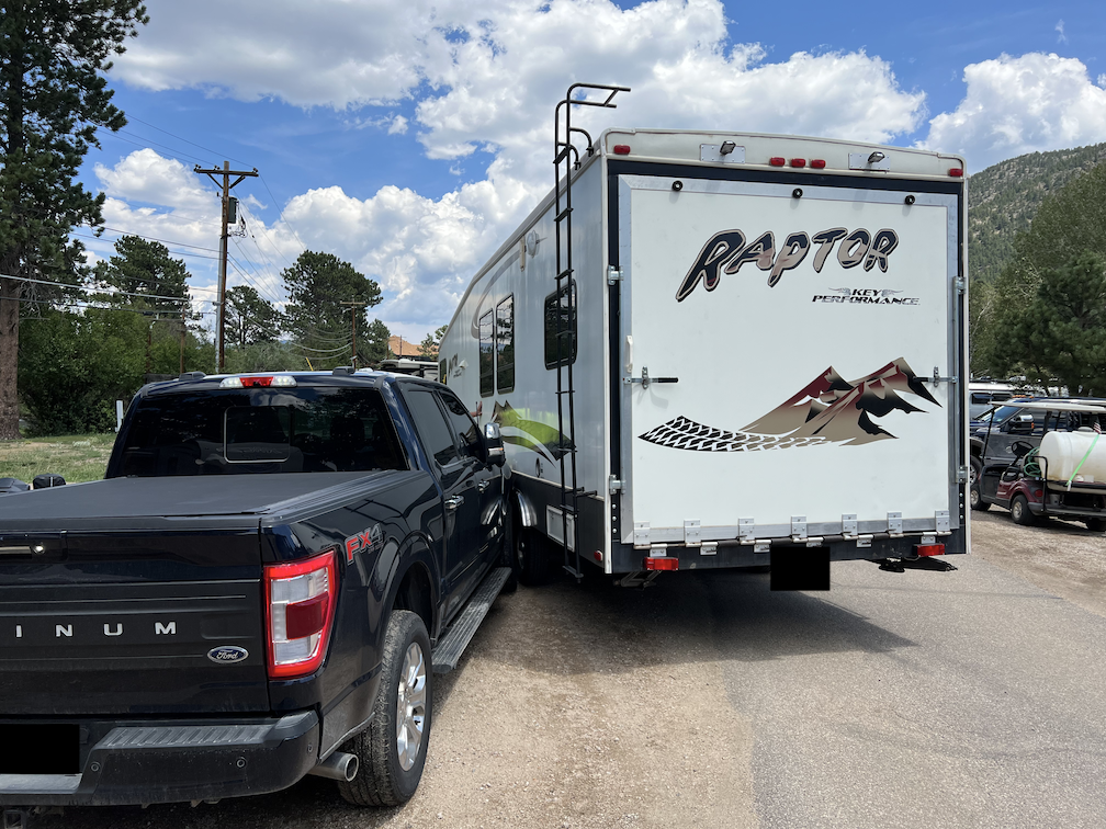 Truck hit by trailer