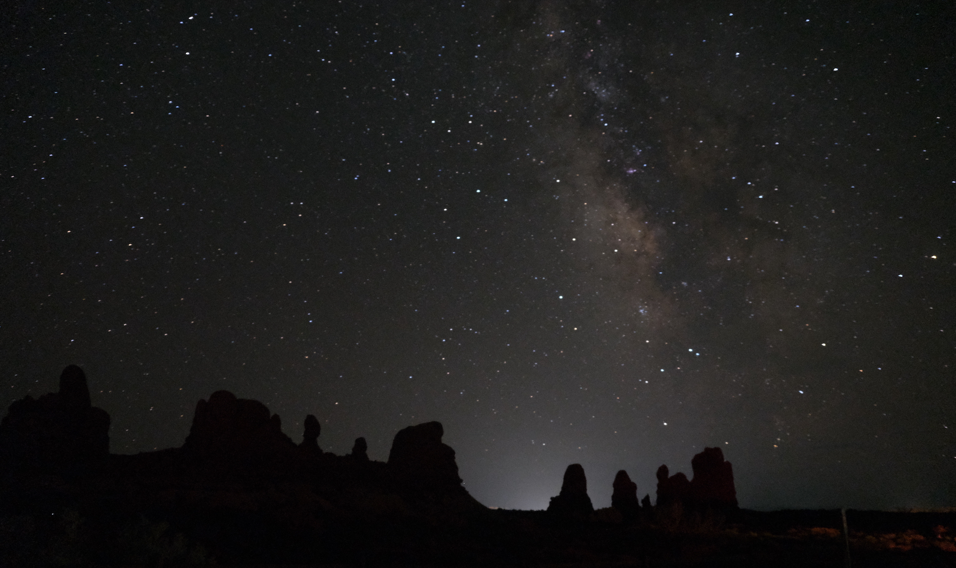 Milky Way over Moab from Arches
