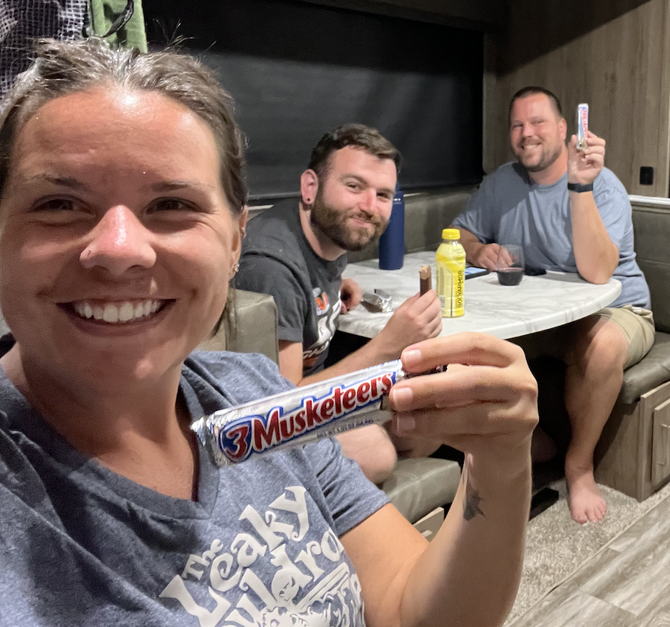 The Three Musketeers eating Three Musketeers
