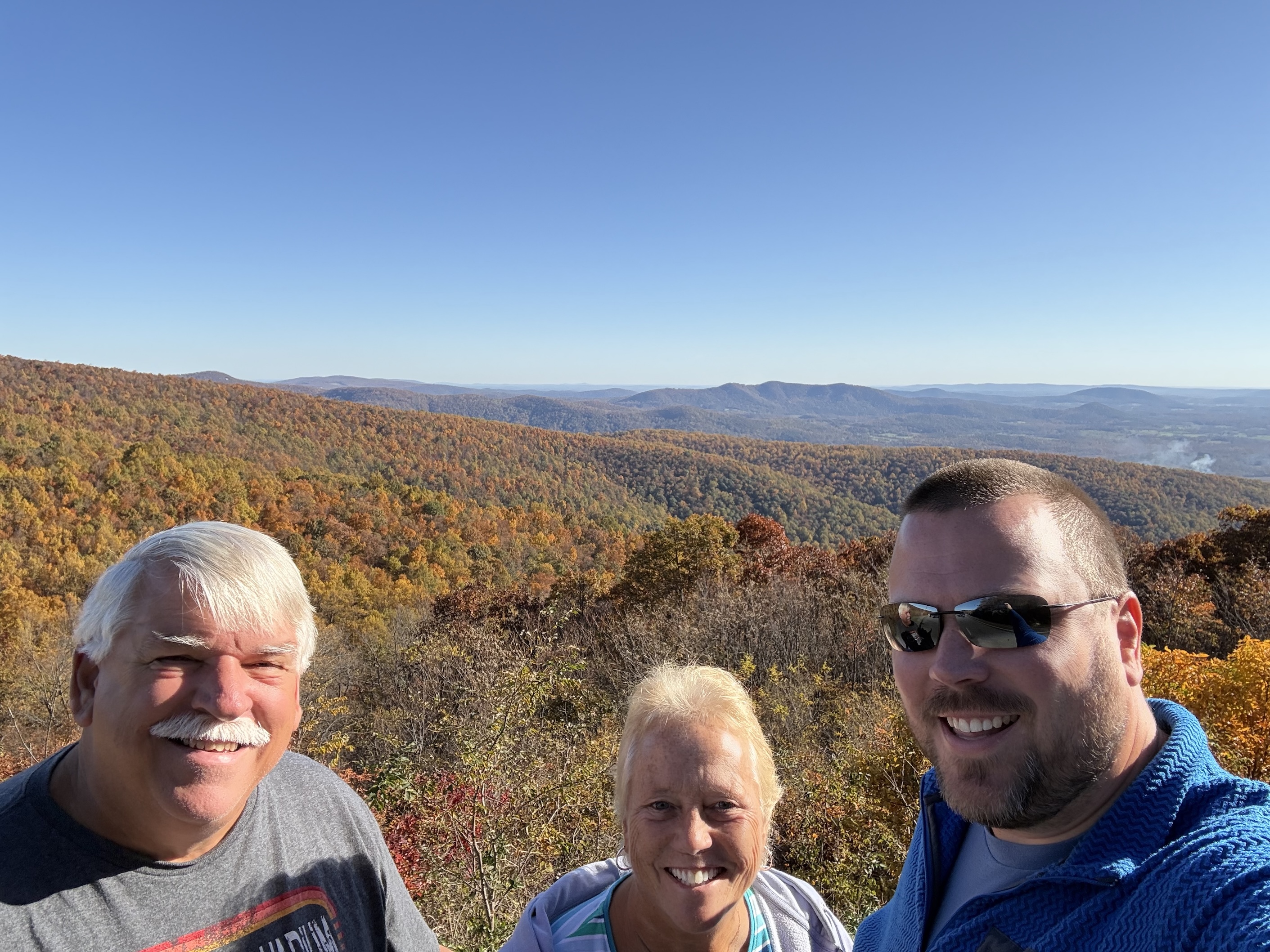 Dad, Mom, and I at one of the overlooks on Skyline Drive
