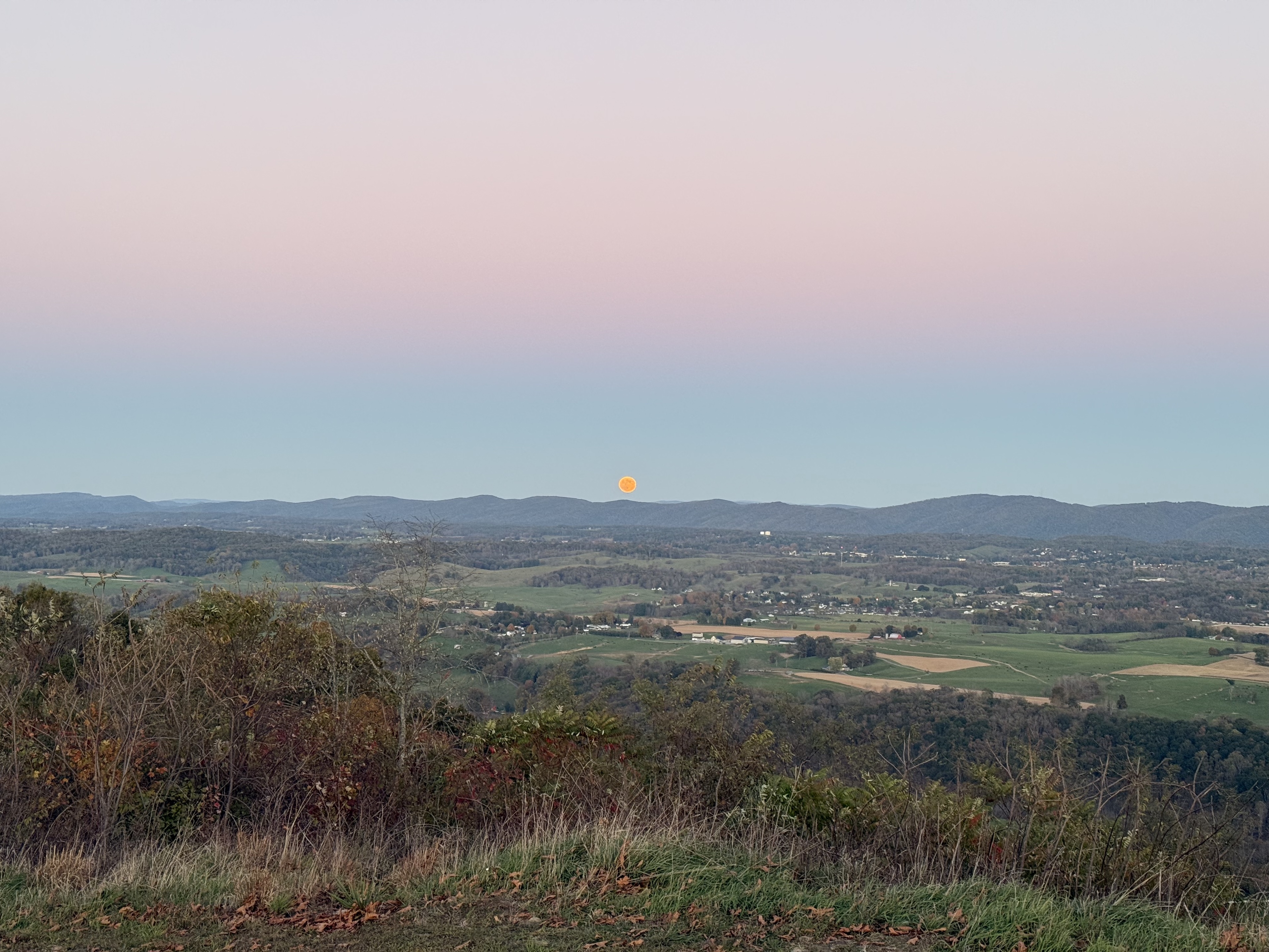 Moon rise at Caring Acres Farm
