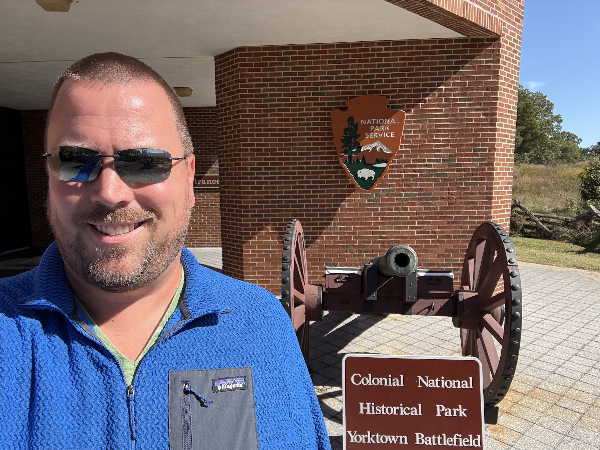 Me in front of the Yorktown Battlefield sign